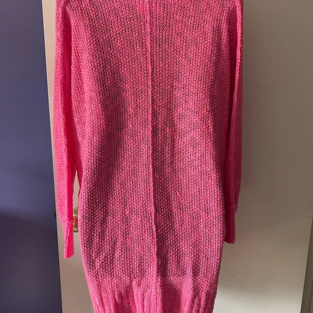LA MIEL Pink Crew Neck Sweater with Relaxed Fit